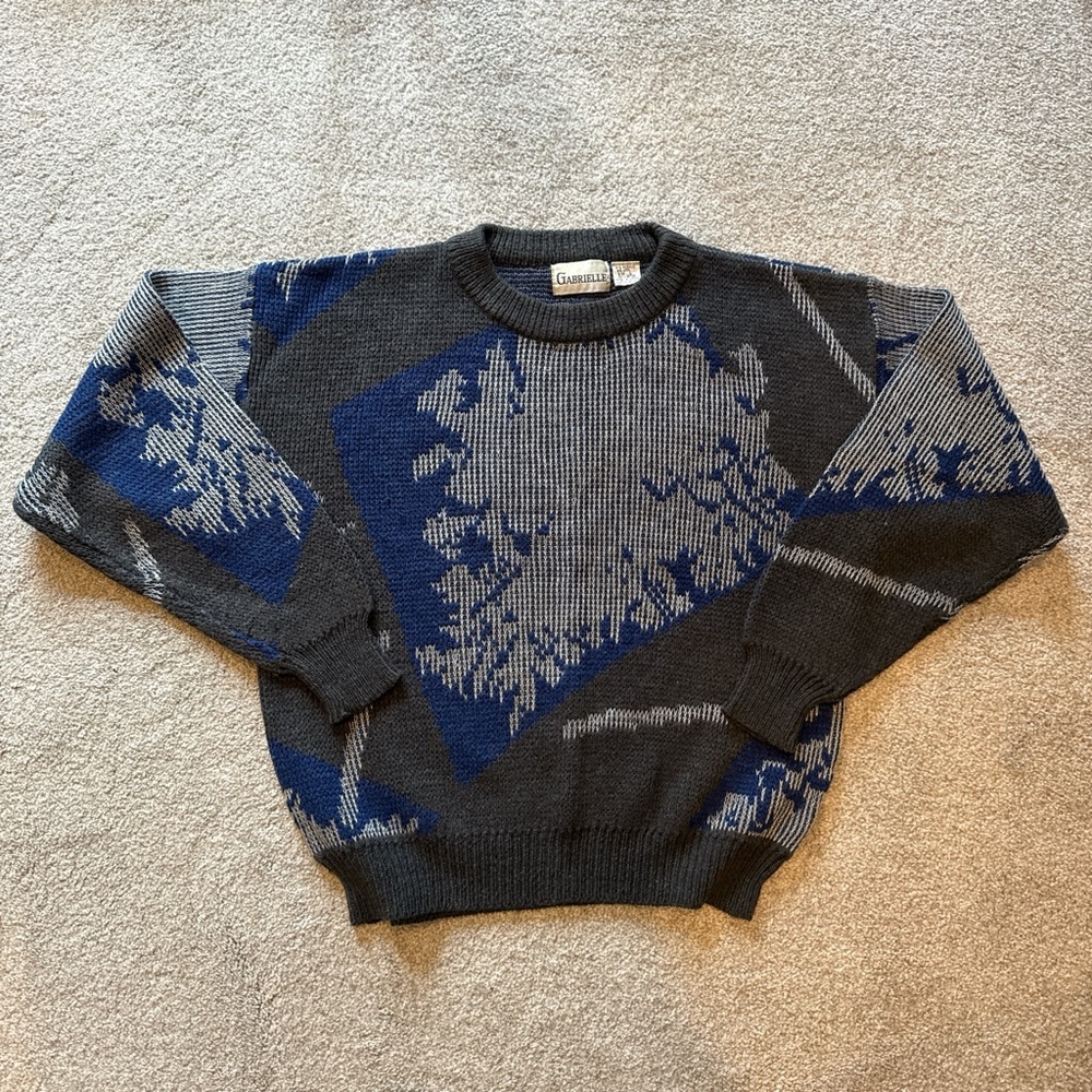 Gabrielle Vintage 90’s Wool Acrylic Sweater Blue / Grey
